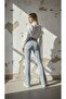 Women's Snow Blue Lycra Stretch High Waist Spanish Jeans Trousers - 3