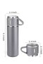 Stainless steel thermos set with 3 cups vacuum thermos set 500 ml up to 12 hours heat preservation - 3