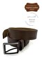 38 mm Vegetal Leather Plain Denim Belt Brown - 3