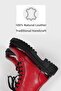 WOMEN'S RED GENUINE LEATHER NUMBER 35-41 LACE-UP BOOTS & BOOTIES - 3