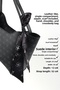 Monogram Printed Black Shk240 Faux Leather Zippered Single Compartment Handbag, Arm Bag and Shoulder Bag with Scarf Gift - 6