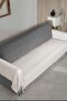 Star Sofa Cover Height Sofa Bed and Sofa Fringed Covering Seat and Arms 115x300cm Ecru - 2
