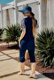 Parachute Short Sleeve Semi-Closed Swimsuit with Front Cover Nurel R2602 - 4