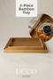 Set of 3 Bamboo Trays |   Natural Wood Serving Tray |   40X28 -37X25 -33X22 cm |   Stylish and Healthy Presentation