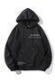 Unisex Black Happiest Printed Oversize Hooded Sweatshirt