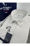 Men's Striped Slim Fit Shirt Beige - 2