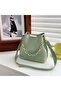 Women's Mint Green Chain Accessory Soft Leather 3 Compartment Handbag and Shoulder Bag - 2