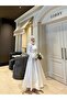White Sarah Hijab Evening Dress