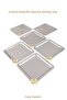 Coffee and Multi-Purpose Presentation Tray Square Set of 6 with Stainless Silver Butterfly Accessories - 3