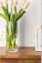 Decorative Cylinder Glass Bamboo Live Dry Flower Vase 10X20 cm - 3