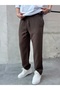 Brown Relaks Fit Relaxed Cut Linen Trousers