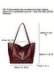 Claret Red Women's Daily Hand and Shoulder Bag - Roney Plain Model Large Size - 6