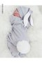 Newborn Baby Girl and Boy Rabbit Jumpsuit Hospital Discharge Cotton Newborn Baby Jumpsuit Set Gray