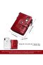 Unisex Red Special Boxed Wallet 100% Genuine Leather Coin Card Holder with Chain - 3