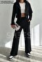 Soft Textured Premium Modal Fabric Set with Bottom Layer, Palazzo Top, Zippered Crop Sweatshirt Hoodie