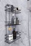 Lifetime Stainless Adhesive Flat Bathroom Organizer Shampoo Holder Shower Shelf Black