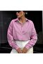 Women's Striped Pink Poplin Oversize Shirt - 6