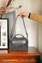 Original Women's Crossbody and Hand Carry Adjustable Strap Leather Textured Three-Compartment Large Stylish Shoulder and Hand Bag - 2
