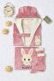 Rabbit Love Dried Rose Velvet Dressing Gown Nightgown Set (with Booties as a Gift) - 4