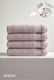 4-Piece Dora Lila Bath Towel - 70X140 Cm, 420 Gr, 100% Cotton, Spa and Hotel Towel