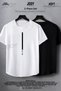 Black and White Slim Fit T-Shirt - Low Key Printed Set of 2 - 2