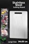 1 Piece Stainless Steel Cutting Board - Antibacterial Surface Hygienic Chopping Cutting Board 34X20 cm