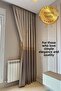 Pano Panel Curtain, Azra, Luxe, Beige Gold Vizon, Blackout, Drapery Curtain, Sheer Curtain, Closely Pleated, Single Panel