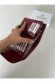 Crocodile Patterned Medium Size Genuine Leather Women's Wallet Claret Red - 5