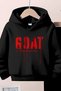 2 Piece Seasonal Goat Printed Unisex Cool Children's Hoodie and Kangaroo Pocket Set - 2