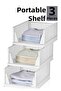 Set of 3 Sliding Shelf Organizers – White Closet Interior Clothing, Accessory Organizer MIT1261 - 8
