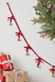 New Year Velvet Ribbon Gold Bell Chain Christmas Pine Tree Ornament