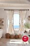 Natural Curtain Bohemian Double Wing with Drawstring Band