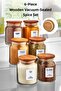 Myrina Labeled 6-Piece Wooden Vacuum-Sealed Spice Jar Set 300 ml x6