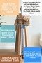 Women's Linen Blouse Skirt Set Crew Neck Tie-Detail Elastic Waist Casual Comfortable Modest Two-Piece Set - 2