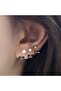 Surgical Steel Solitaire Earrings Set 3 Pieces Silver Color