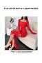 Red Slit Long Sleeve Finger Interlocking Sandy Madonna Dress – Stylish & Elegant Evening Dress Model - 7