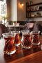 Mila Decorated 12 Piece Tea Set for 6 People 125Cc - Stylish Glass Presentation Set - 3