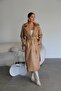 Lined, Belted, Detailed, Maxi-Length, Premium Leather Trench Coat - 3