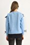 Women's Baby Blue Bow Regular Knitwear Sweater 20246871 - 8