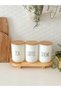 Wooden Stand Riser and Set of 3 Tea-Coffee-Sugar Glass Jars (1000 ml) - 2