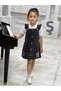 New Season Stitch Embroidered Buttoned Front Denim Salopet Gilet Dress and T-Shirt - 6