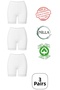 3-Pack Women's 100% Cotton Above-The-Knee Lace Long Shorts Underwear - 2