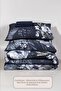 Eva Duvet Cover Set Double Size 100% Cotton Satin (200X220 cm) Navy Blue - 5