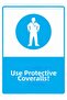 Use Protective Coveralls! Isg Warning Sign Pvc A5 15X21 cm