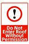 Warning Sign No Trespassing on Roof Isg Pvc A5 15X21 cm