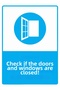Check if the Doors and Windows Are Closed! Isg Warning Sign Pvc A3 30X42 cm
