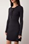 Black Plain Short / Mini Knitted Dress Twoaw26El00225 - 3