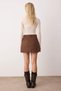 Dark Brown Faux Suede Mini Skirt Shorts & Bermuda Twoaw26Sr00058 - 4