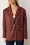 Kahverengi*001 Rahat Kalıp Dokuma Süet Blazer Ceket TWOAW26BC00001 - 3