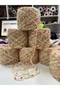 Premium Knitting Yarn Moher Acrylic Color Cream: Green, Orange Pompom Design Visual Net 700 Gr - 4